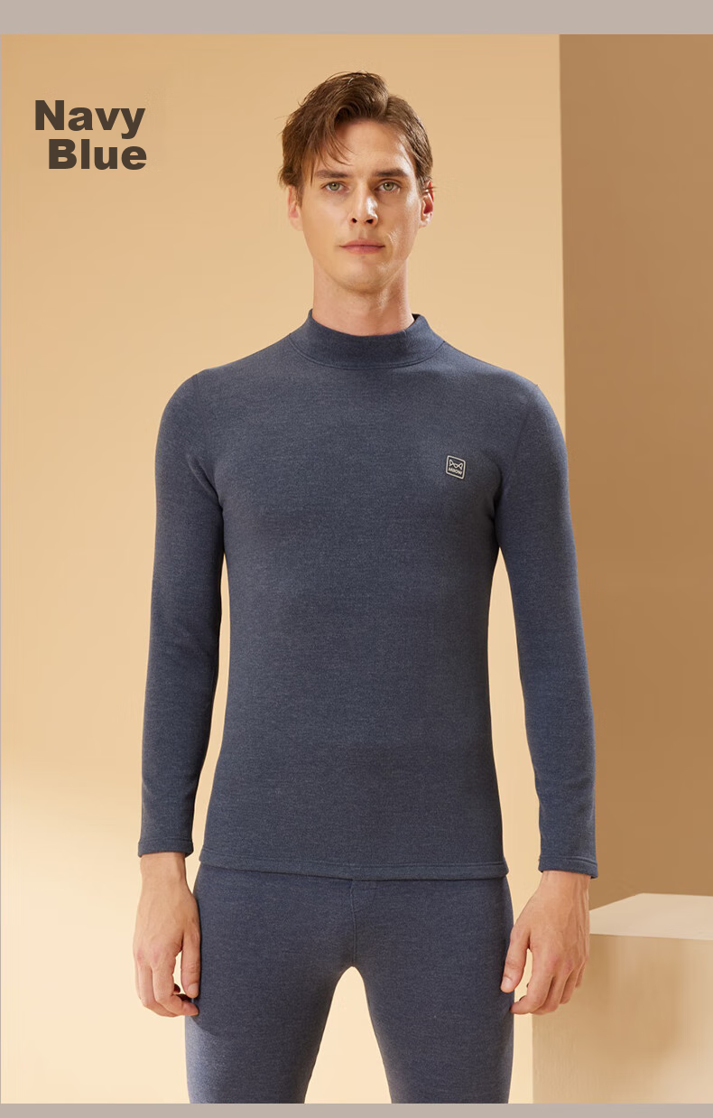 MiiOW [Goose down And Silk] 2026 New Thermal Underwear for Men, German Goose Down Heating Thickened Autumn Top And Bottom Set Base Layer 23