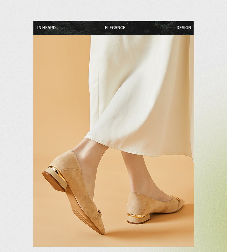 DAPHNE Women's Single Shoes, Professional Work Shoes, Fashionable Elegant Pointed Toe Chunky Heel Square Heel Comfortable Versatile Women's Shoes 4622101003 Beige 36 4