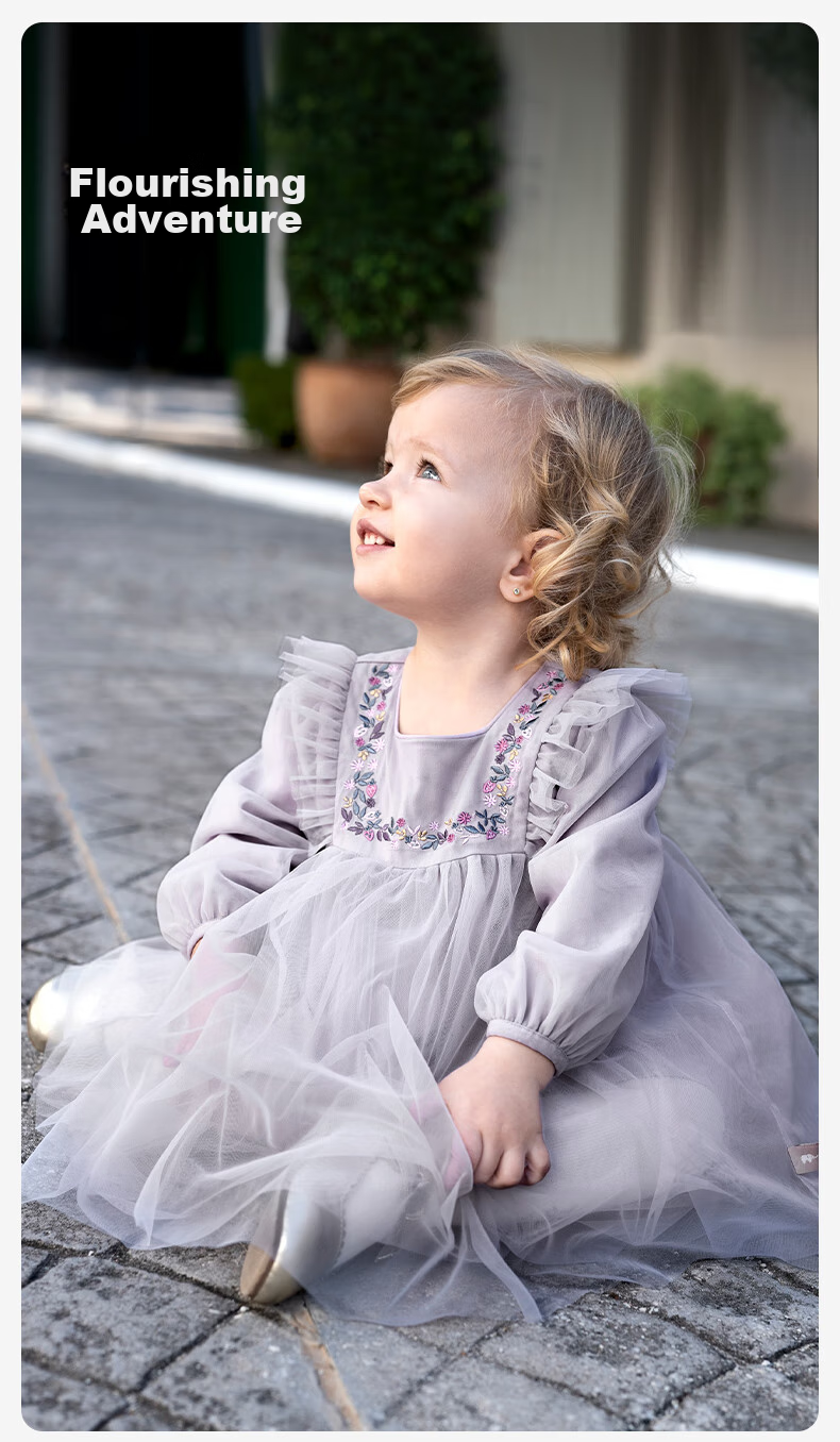 DAVE & BELLA Children's Dress Spring And Autumn Girls' Stylish Tulle Princess Dress Baby Skirt Children's Clothing 1