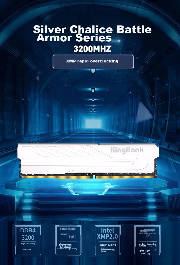 KINGBANK 8GB DDR4 3200 Desktop Memory Module, Yinjue C16 1