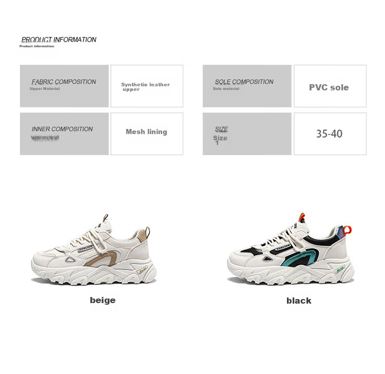TonLion Women's Shoes, Summer Thick-Soled Dad Shoes, Korean-Style Women's Footwear, Female Student Sports White Sneakers 4