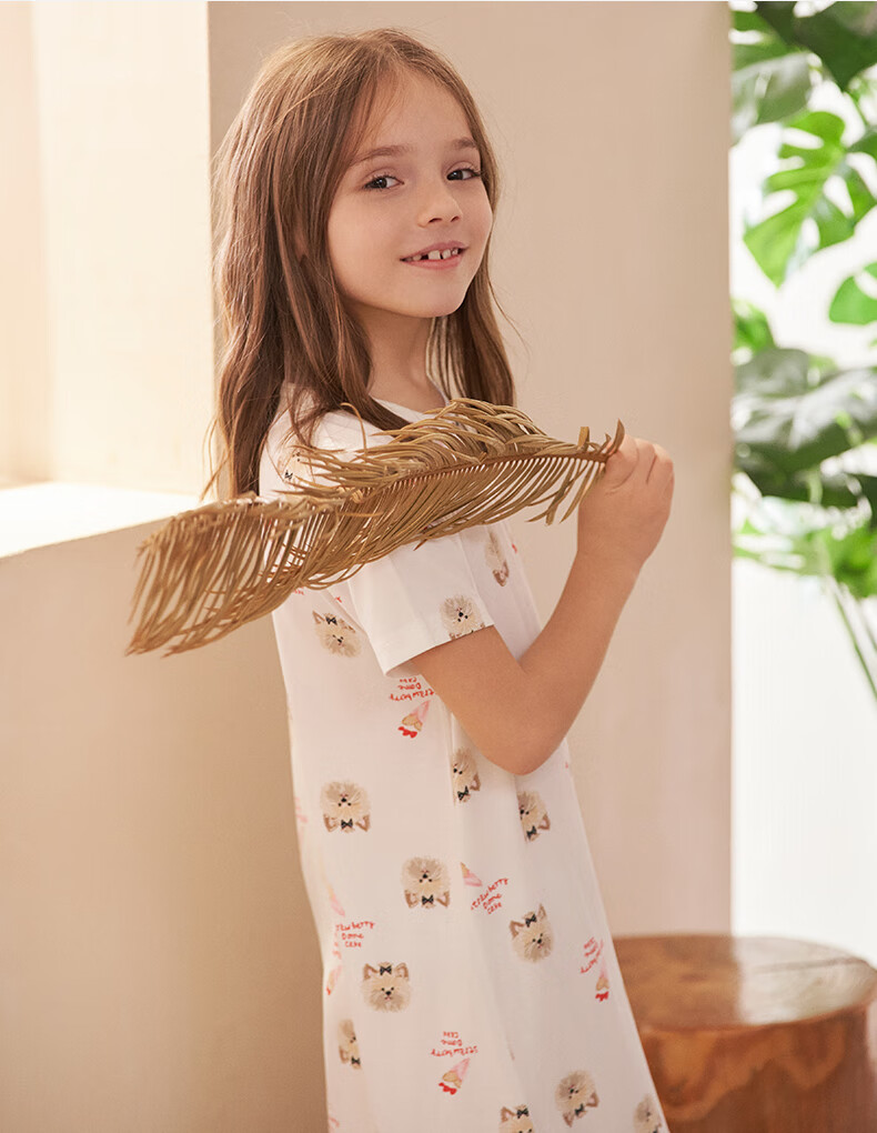 Aimer Kids Girls' Modal Camisole Nightgown for Spring And Summer, Class A Sleepwear AK144E531 Floral Gray 170 2