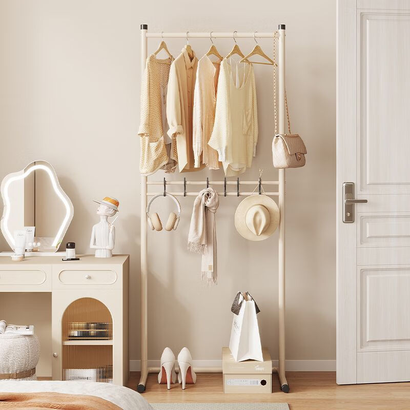 Anerya Coat Rack Cream-Colored Home Clothes Hanger Floor-Standing Bedroom Garment Rack with Cross Legs, 170cm 1
