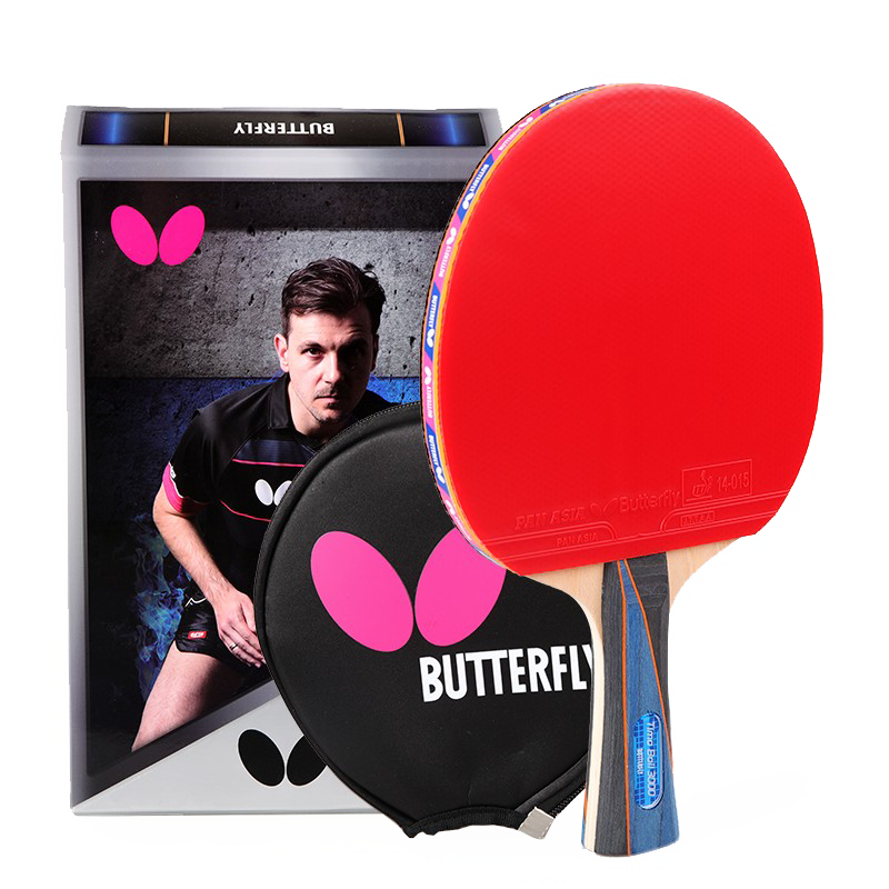 BUTTERFLY Table Tennis Racket 3000 - Penhold Grip, Double-Sided Reverse Rubber, All-Round High-Elasticity Racket with Racket Cover