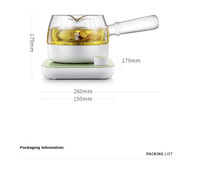 Mingzhan [Mid-Autumn Festival Gift] Health Pot, Tea Maker, Mini Glass Flower Teapot, Electric Kettle, Constant Temperature Electric Teapot with Side Handle, MZ072T 16