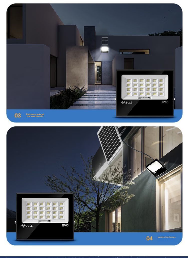 BULL Solar Light, Outdoor Garden Light, Tempered Glass, Smart Light Control, Remote Control MG-C150B 12