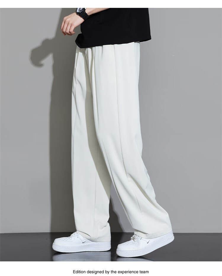 Touhaoqingnian Casual Pants for Men, Spring And Autumn Loose-Fitting High-Quality Draping Tapered Trousers, Plus Size Wide-Leg Dress Pants, Black, M 12