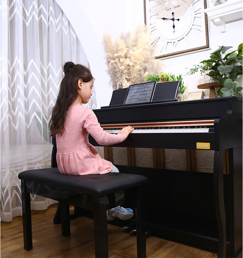 AODSK AS-12S Digital Piano Bench Double Wooden with Music Storage Box Electronic Keyboard Guzheng Universal Practice Professional Stool Black 14