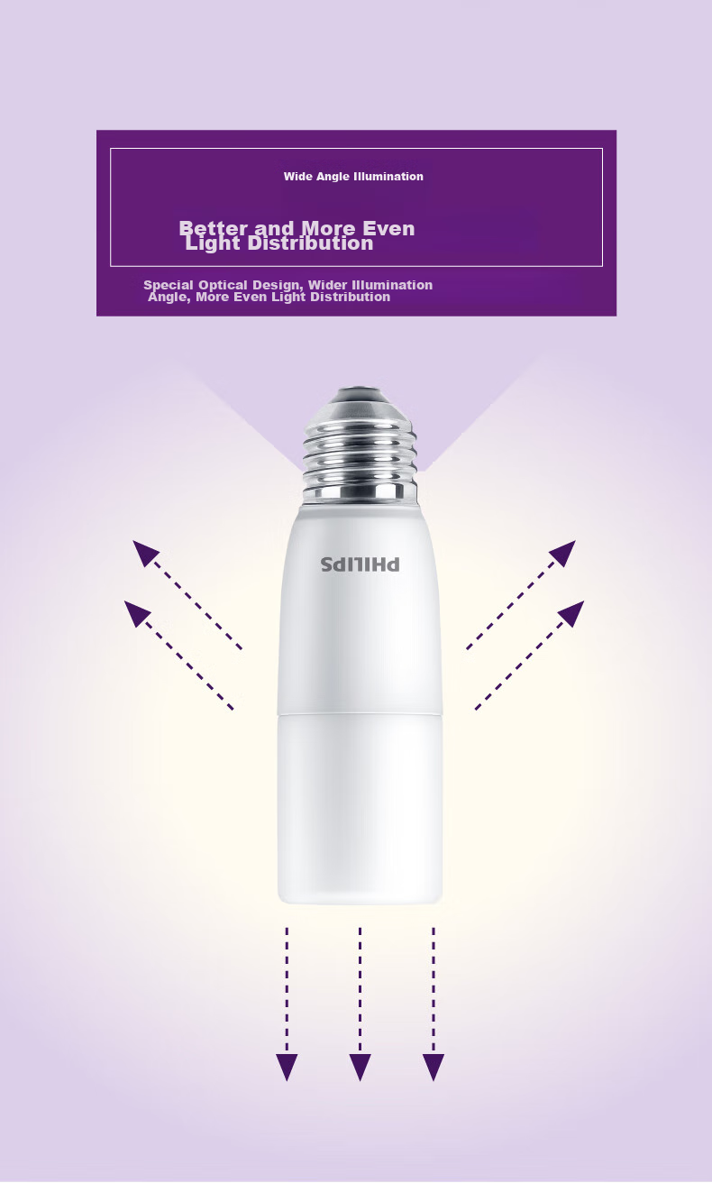 PHILIPS LED Bulb, E27 Screw Base, Energy-Saving Light Bulb for Home Use, Super Bright Globe Bulb, Replacement for Small Pillar Lamp, 9.5W, 6500K 7