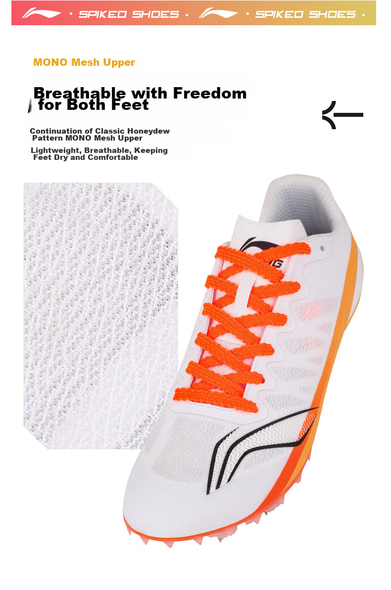 Li-Ning Track And Field Spikes for Men's Professional Sprint, Athletic Shoes for Female Middle And Long-Distance Running Students, High School Exam Training Spikes 4