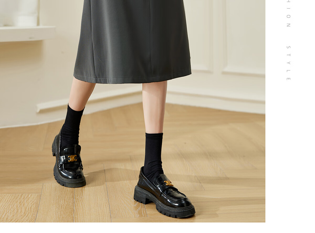 Chushen Spring Autumn Women's High Waist Half-Length Skirt with Double Piping Pocket Design, Elegant Commuter Versatile Simple A-Line Skirt S143B2016 13