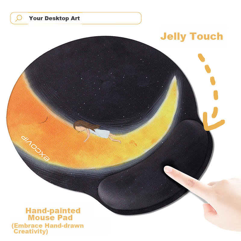 EXCO Dual-Use Magnetic Leather Wrist Rest Mouse Pad, Large Hand Support, Computer Office Ergonomic Leather Wrist Rest Non-Slip Pad, Brown 0666 8