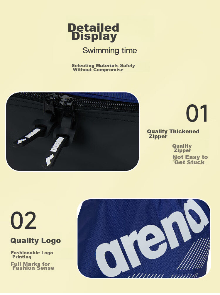 Arena Swimming Storage Bag, Portable Large Capacity, Drawstring Closure Backpack, Wet And Dry Separation, Multi-Compartment Storage for Fitness Training 8