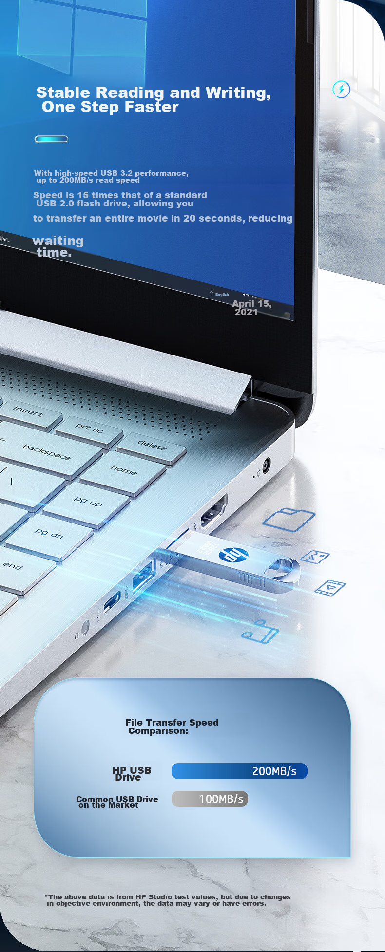 HP 32GB USB 3.2 Gen 1 Flash Drive with Type-C Adapter, X306w Metal High-Speed USB Drive, Upgraded Read Speed 230MB/s, Study And Office Computer Flash Drive 9