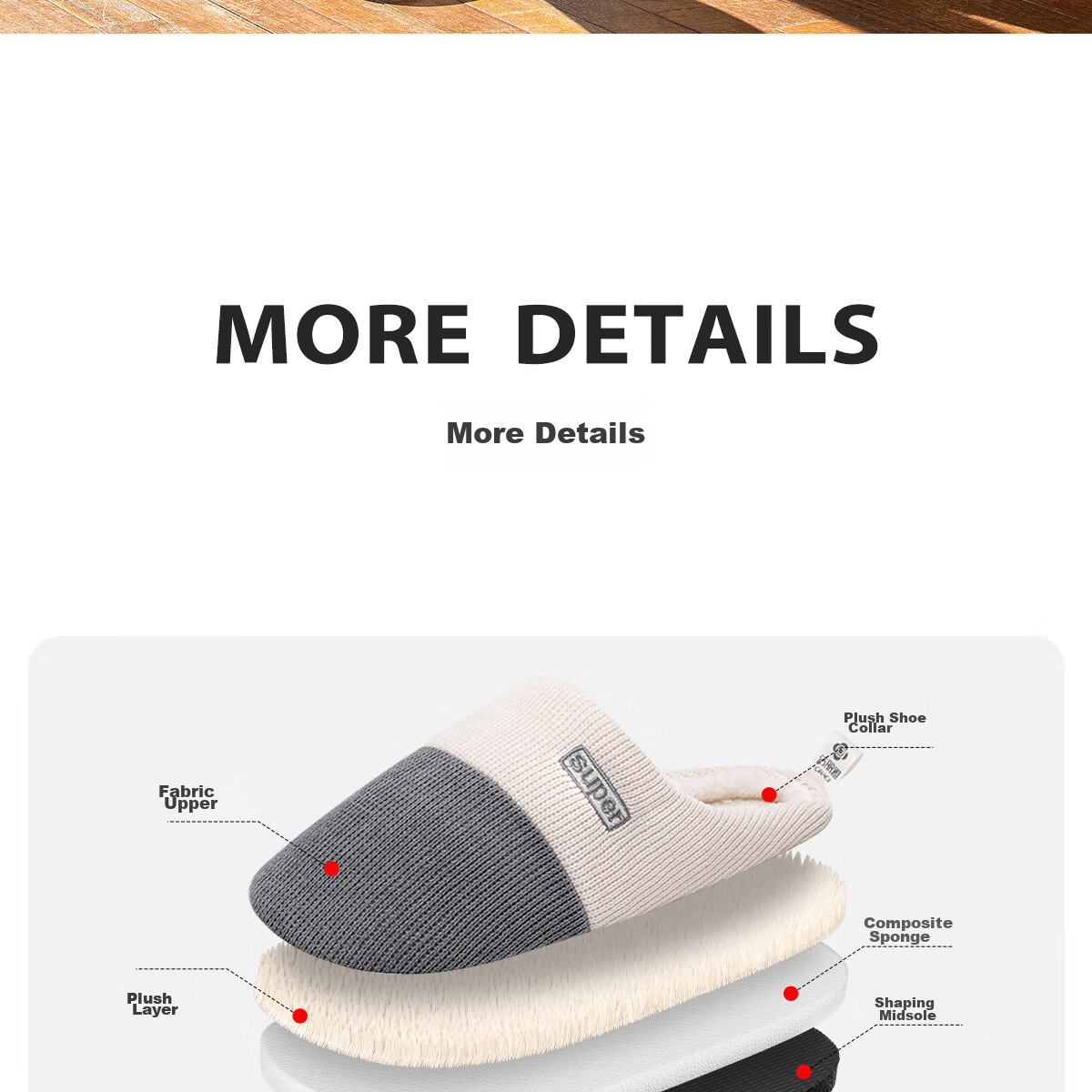 Grace Cotton Slippers for Men, Autumn And Winter Indoor Non-Slip Odor-Resistant Warm Thick-Soled Squishy Feeling Home Slippers for Men in Winter 12