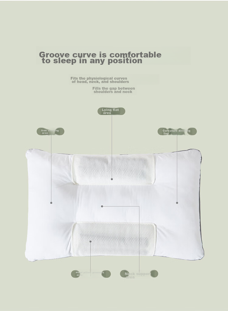 LUOLAI Home Textiles Pillow, Cervical Pillow, 100% Cotton Cassia Seed Buckwheat Flower Herbal Neck Support High Pillow, 46*72 10