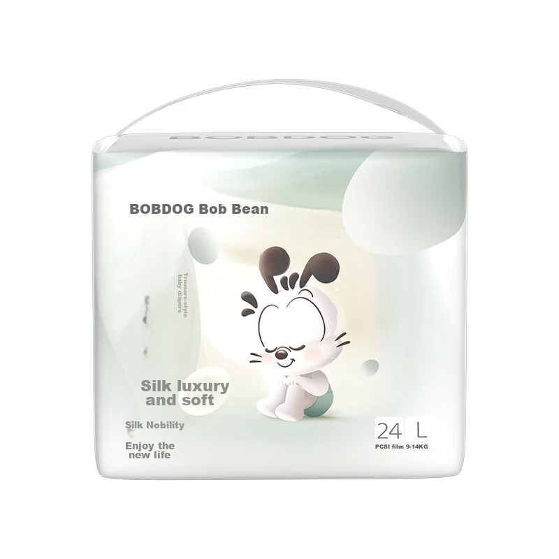 BOBDOG [No Melamine Detected] Premium Silk Pull-Up Pants L24, Silk Protein Baby Diapers, Breathable And Comfortable for Summer Use