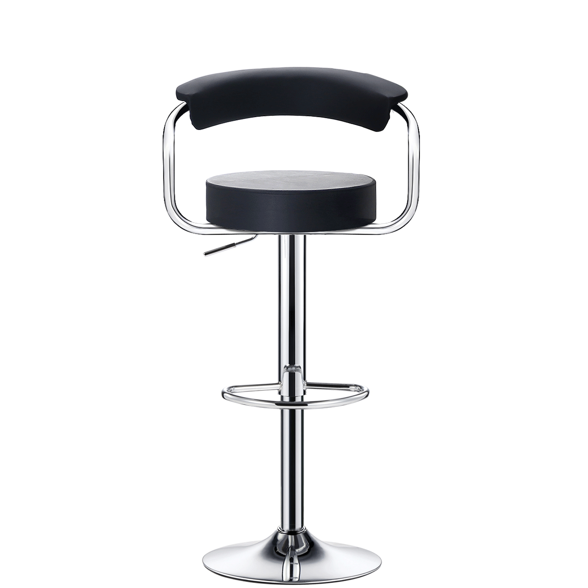 华恺之星 吧台椅子餐椅 可升降休闲酒吧椅带靠背高脚椅 【经典黑色高