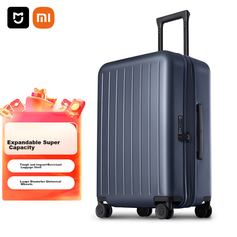 Чемодан Xiaomi Mijia Luggage, 24-дюймовый расширяемый, с поворотными колесами, дорожный чемодан для мужчин и женщин, большой вместимости, с кодовым замком, синий