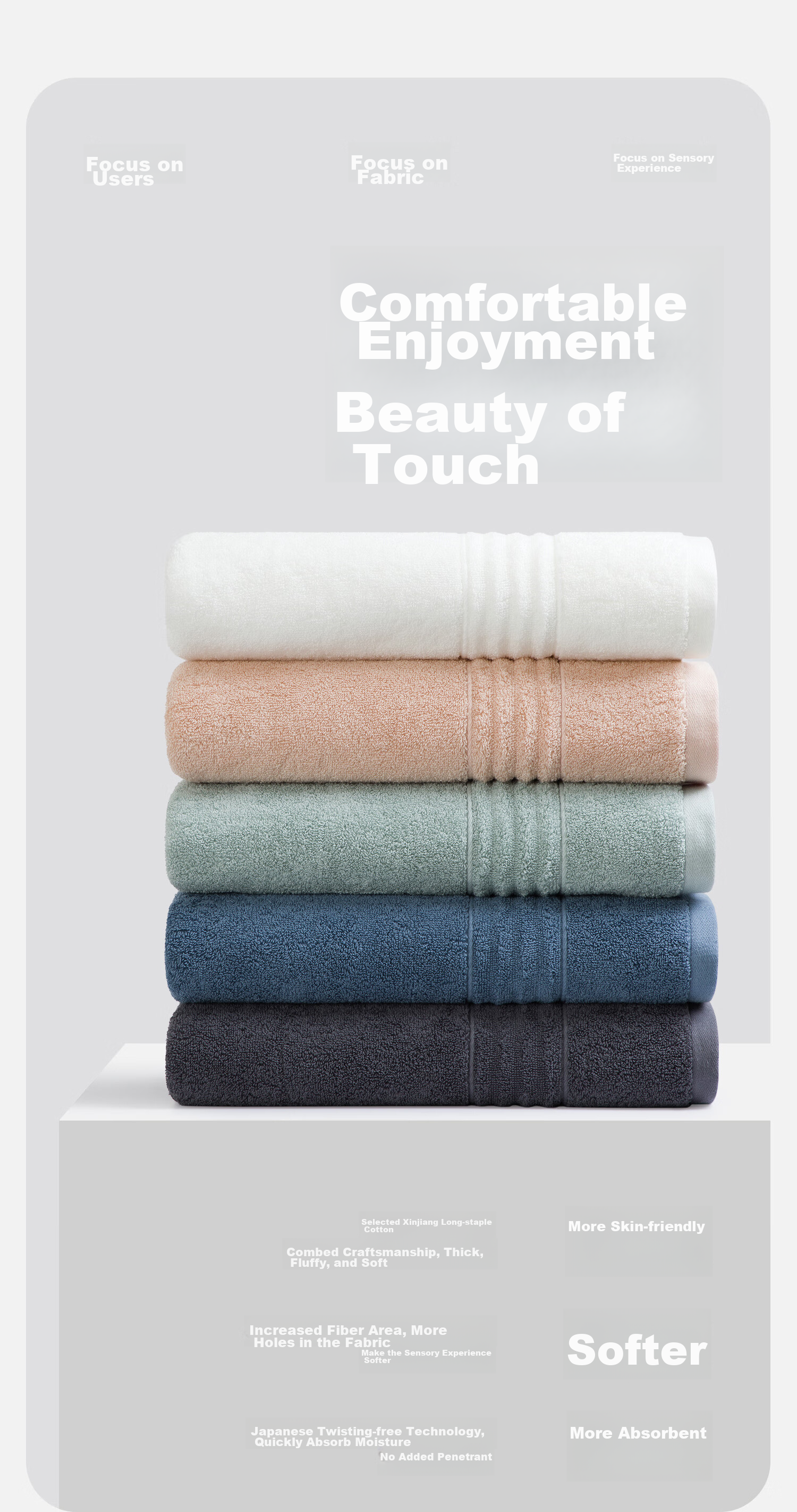 GGT Qingyi Pure Cotton Bath Towel, Large Towel for Men And Women, Adult Bath Towel for Home Use, Soft And Absorbent, Carbon-Removing 5