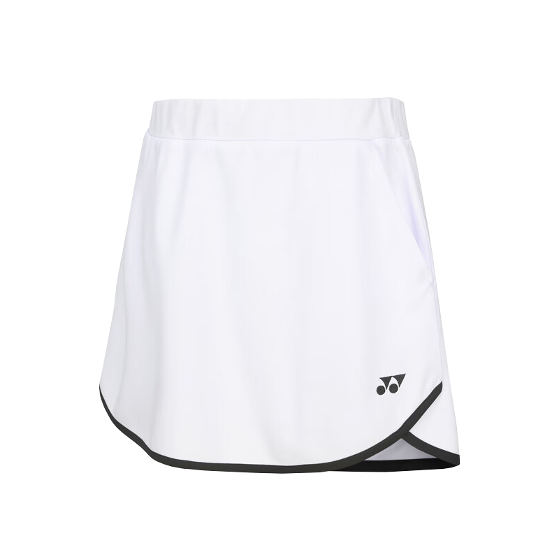 YONEX Badminton Dress, Sweat-Absorbing, Comfortable, Cool-Feeling, Fashionable Sports Skirt, 220184BCR, White, XO