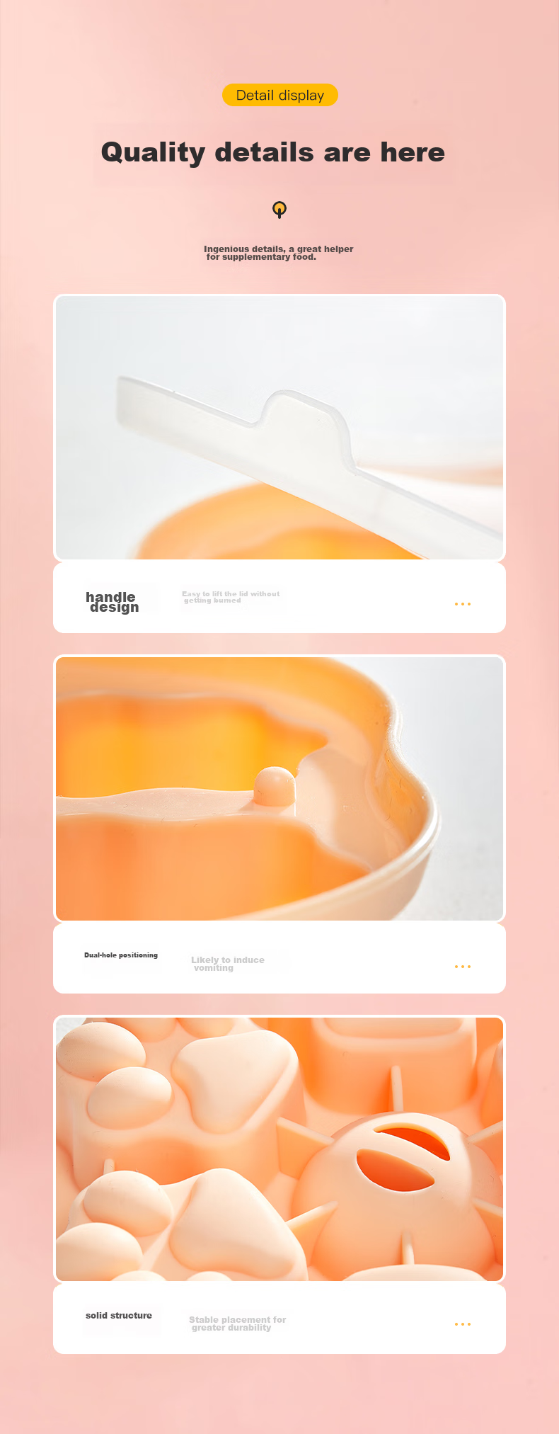 COOKSS Baby Food Tools Set: Silicone Soup Ladle, Spatula, Food Tongs, Steamed Cake Mold, Egg Beater 8