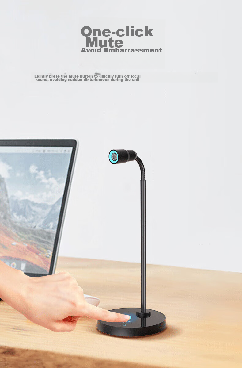 Soaiy MK17 Computer Desktop Microphone, Gaming E-Sports Voice Live Streaming Noise Reduction Condenser Microphone, External Video Conference Online Class Recording USB Plug-I 7