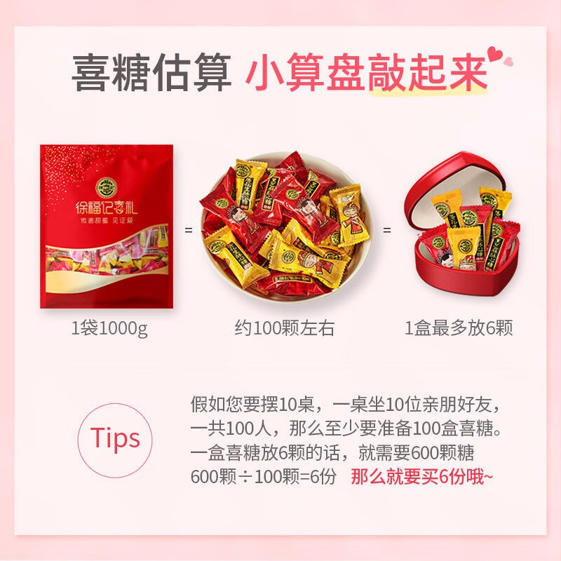 徐福记 酥心糖1000g/袋约100颗 酥糖大包装结婚订婚喜糖伴手礼 散装糖果