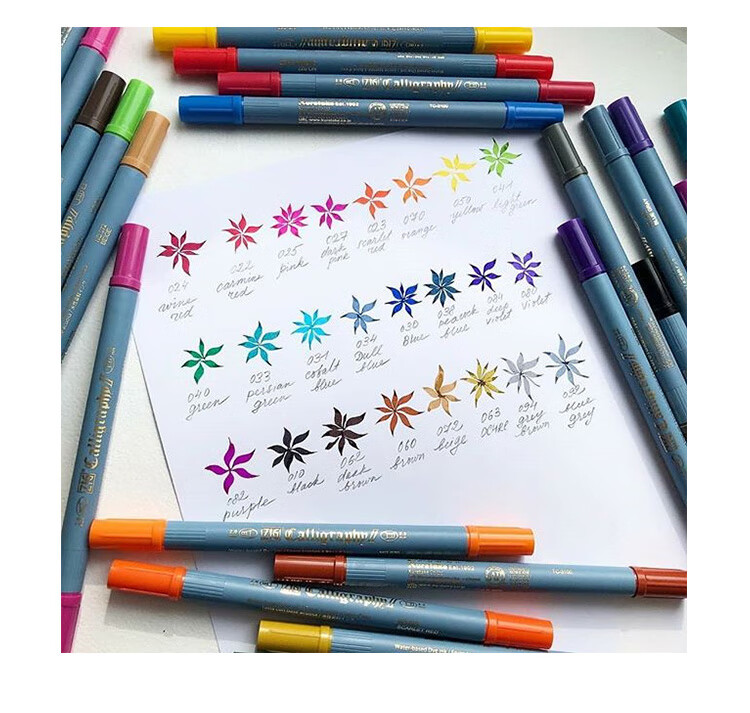 KURETAKE Dual-Tip Watercolor Markers, 12-Color Set TC-3100/12V Watercolor Pens 2