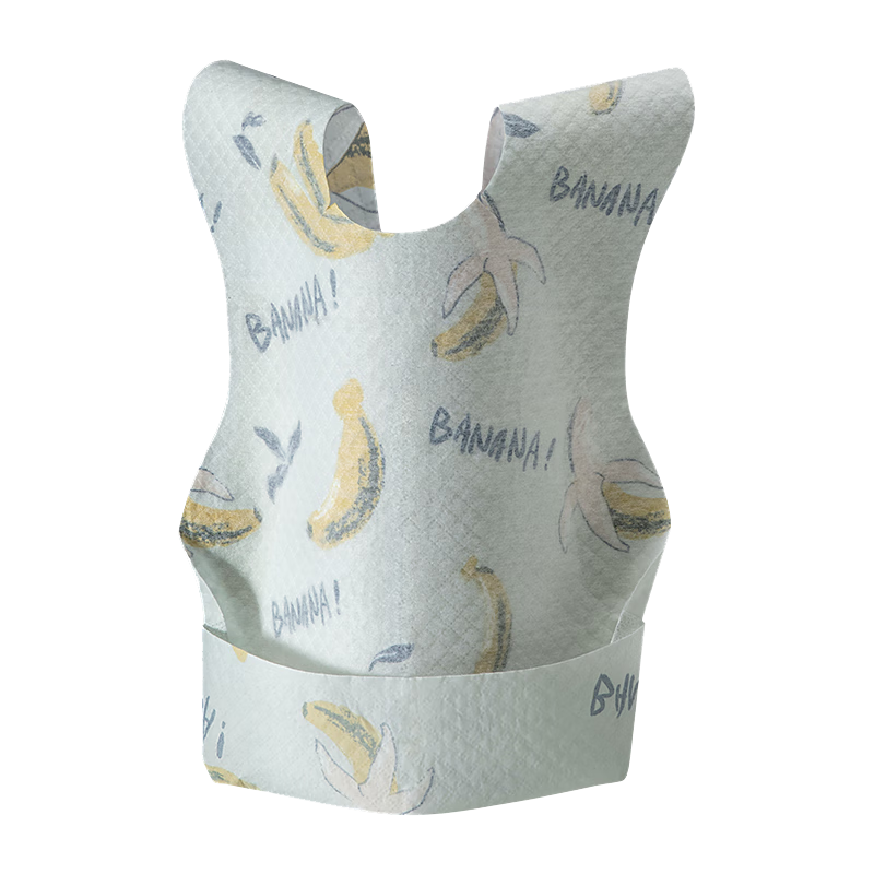 Babycare Baby Drool Bib, Gauze Bib, Disposable Baby Anti-Dirt Portable Bib, Luoluka Banana, 20 Pieces