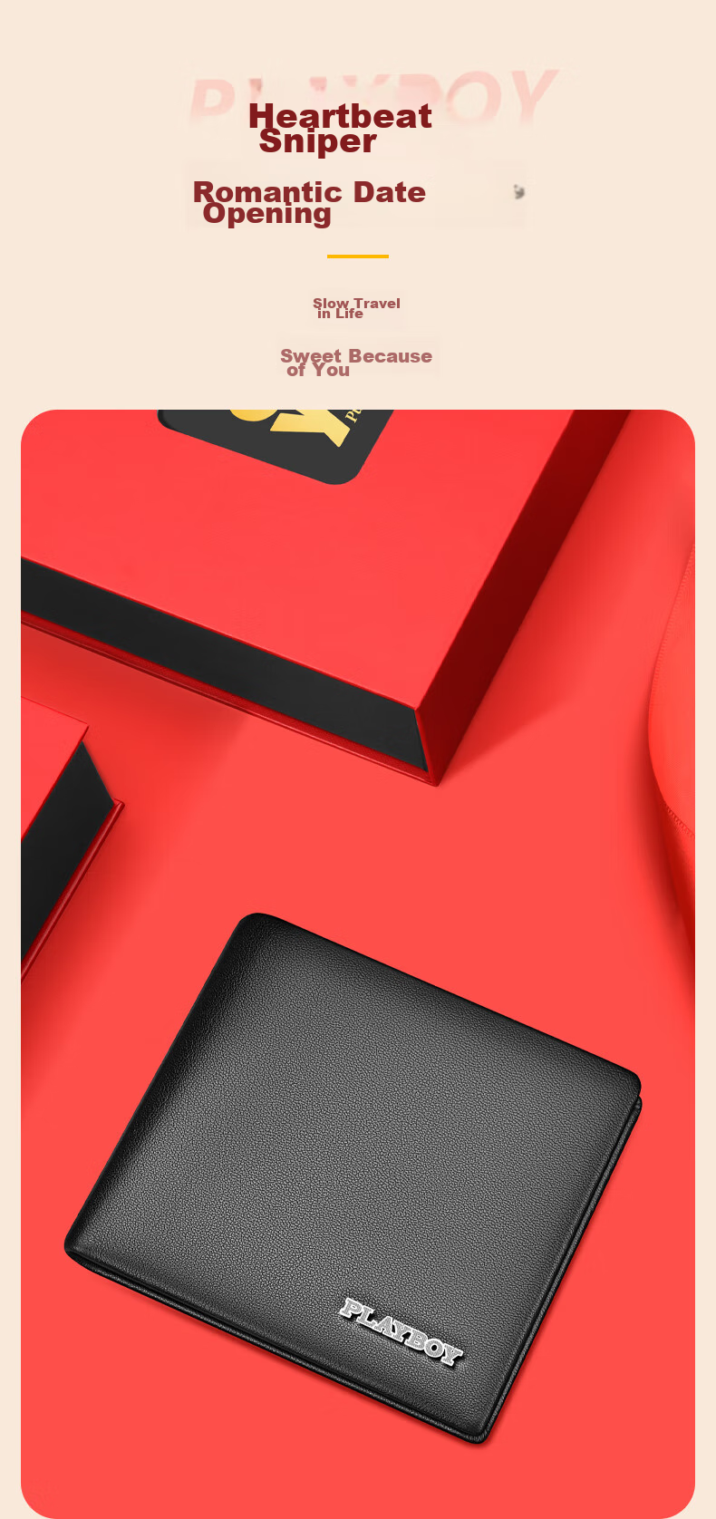 PLAYBOY Men's Wallet, Top-Grain Leather, Short Style, Multi-Card Slots, Bill Holder, Birthday Gift for Husband Or Boyfriend, Gift Box 3