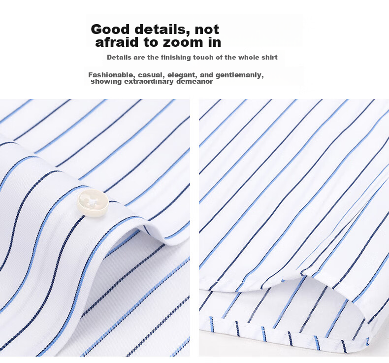FIRS [DP Wrinkle-Free] Men's Long-Sleeve Shirt, Pure Cotton, Business Formal Wear, Dad's Dress Shirt, DP29, Size 38 4