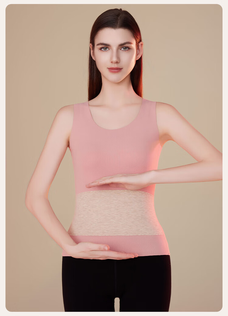 Ordifen Women's Thermal Vest Wool Silk Patch Antibacterial Mite-Resistant Seamless Fleece Thickened Autumn Winter Base Layer Underwear 15