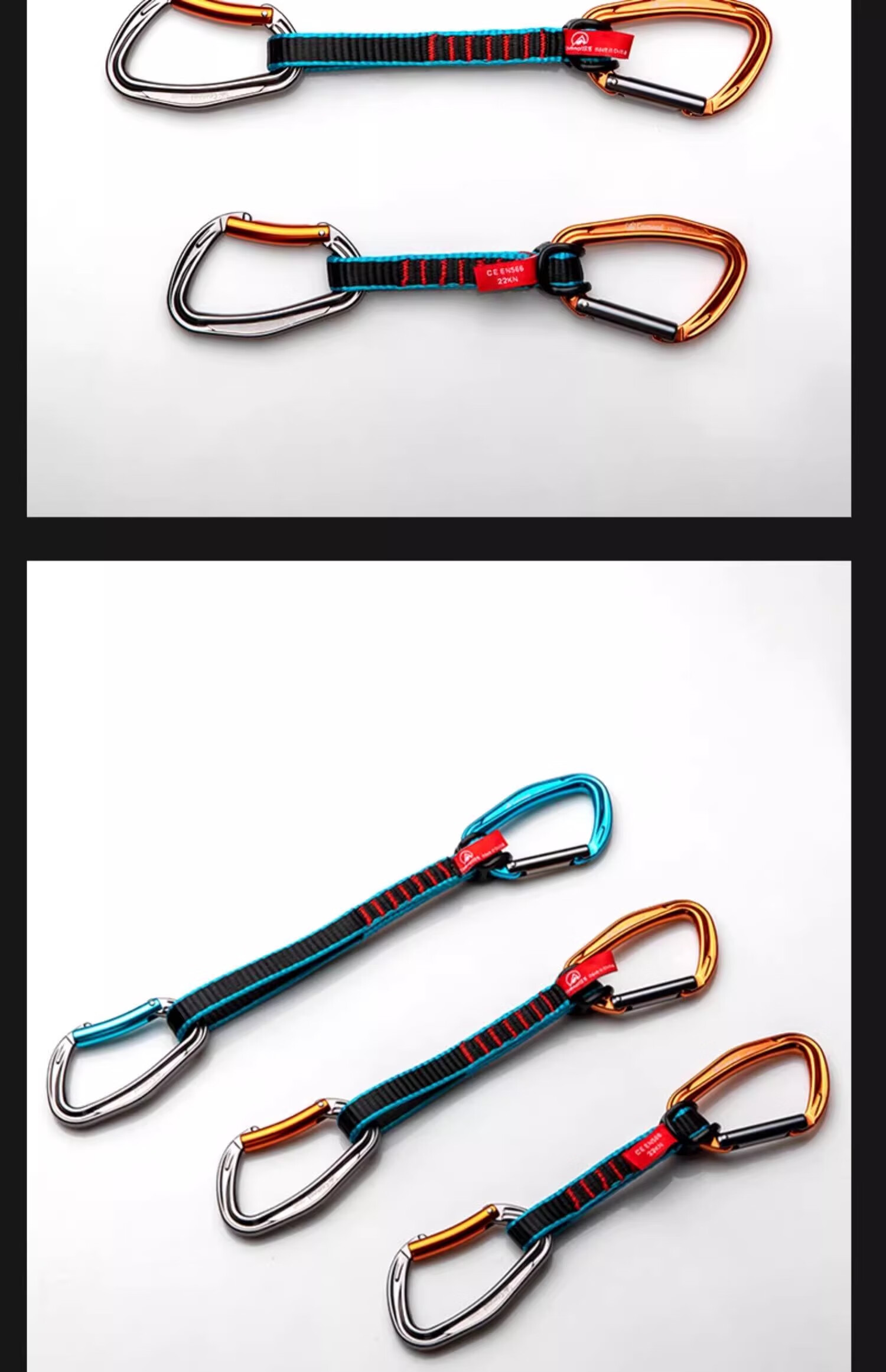 Kanle Climbing And Mountaineering Equipment, Fall Protection Rappelling Rope, Nylon Flat Belt, Straight And Curved Carabiners, Quick-Release Main Lock 18