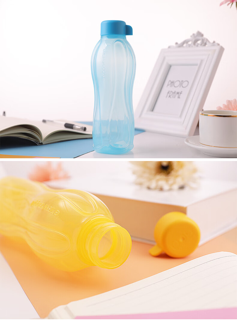 Tupperware Portable Plastic Cup, 310ml, Summer Water Bottle, Compact Mini Pocket Cup for Sports, Macaron Blue 11