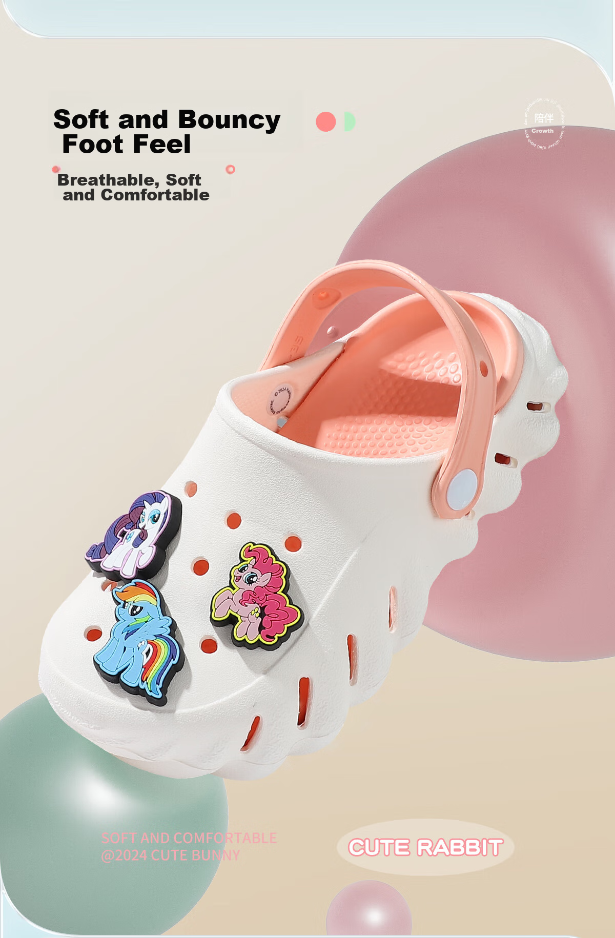 My Little Pony Kids Slippers Girls Summer Sandals Beach Shoes Round Logo Purple Size 36-37 5