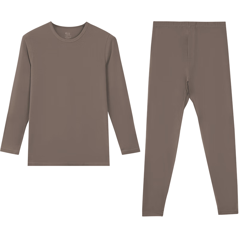 Hodo Home Men's Modal Cotton 40S High Elastic Cloud Feel Thermal Underwear Set, Elegant Brown, Size 170