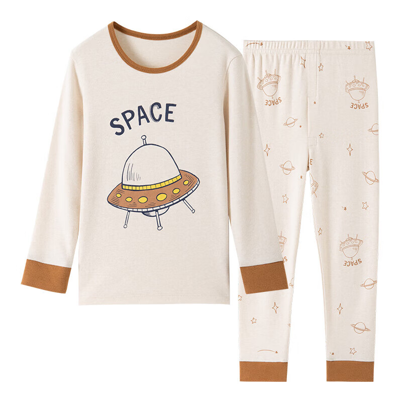 Dingguagua Children's Autumn Underwear Set, Boys' Pure Cotton Base Layer, Thin Style for Older Children, Cotton Sweater, Colorful Cotton, 6120, Size 120