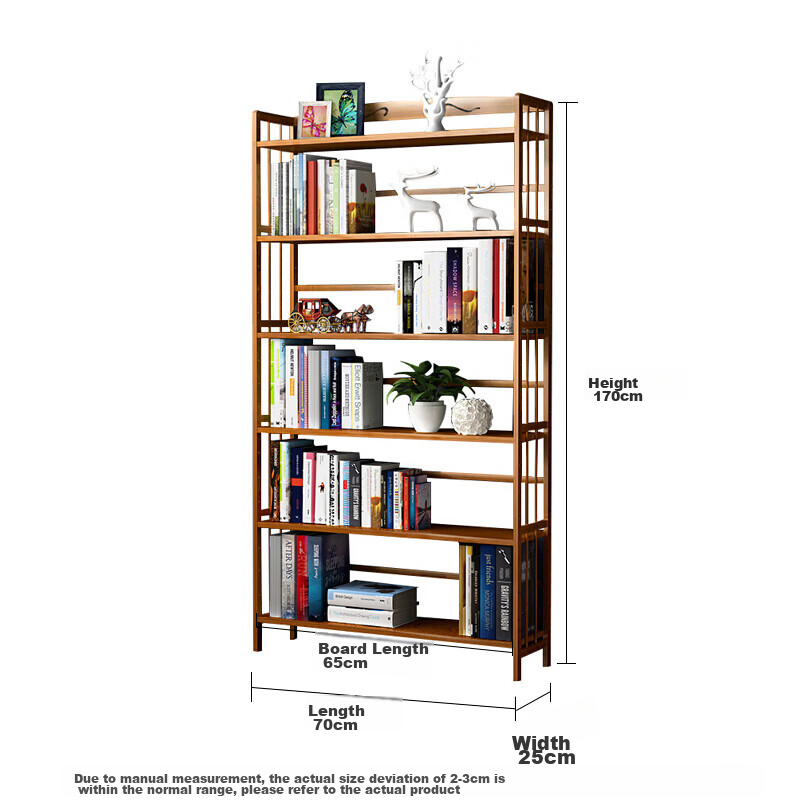 Anerya Floor-Standing Bookshelf, 169cm Tall, Multi-Tier Bamboo Simple Bookcase, Storage Rack, 6 Layers, 70cm Wide 18