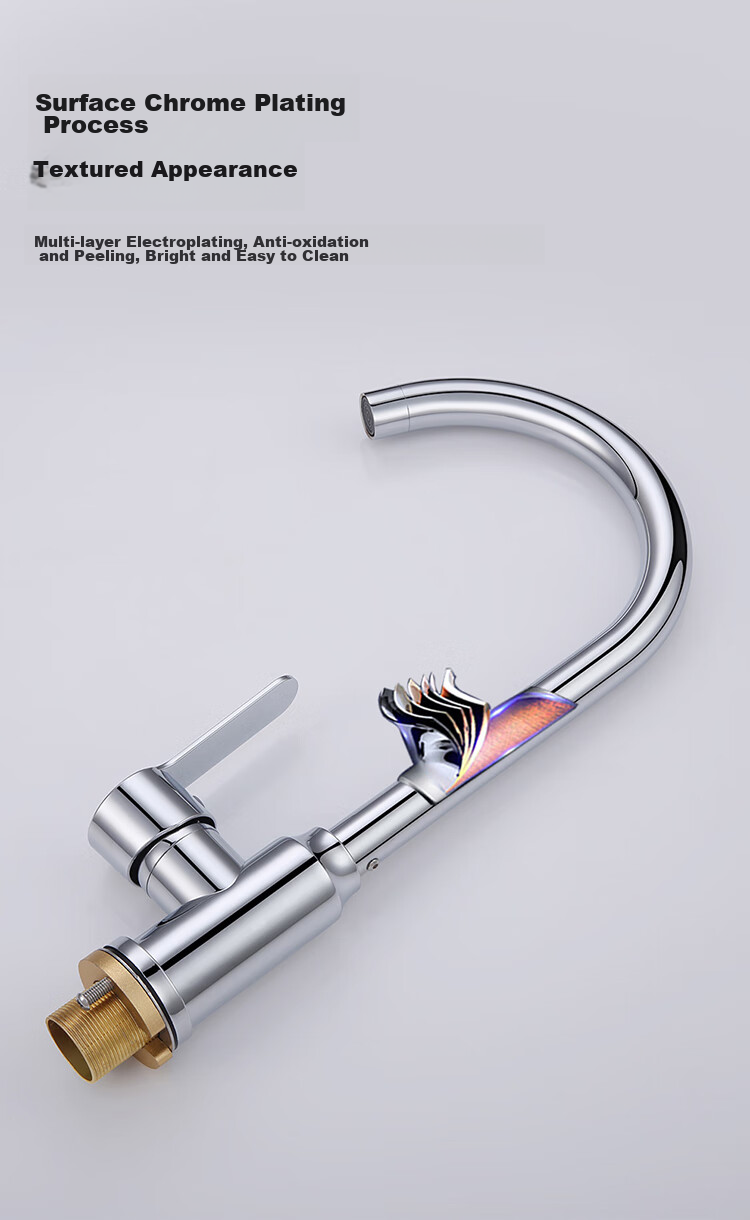 Larsd Kitchen Faucet, Sink Tap, Stainless Steel Sink Faucet, Double Temperature Hot And Cold Tap F065 7