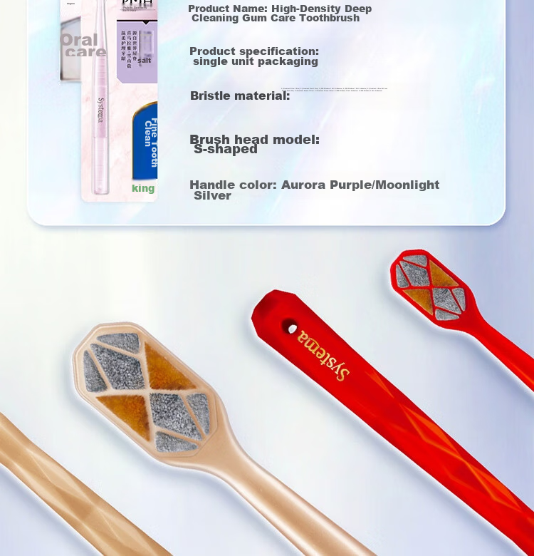 Lion Fine Bristle Cleaning Toothbrush, Small Head, 2-Pack, Soft Bristles, Elastic Handle, Random Color 24