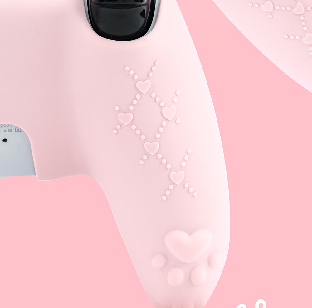 Jixiang PS5 Controller Protective Case, Pink Sweet Heart Skeleton Controller Silicone Cover, Full Protection Anti-Slip Sweat-Absorbing Soft Shell, Cute Cartoon Protective Controller Gaming Accessory 10