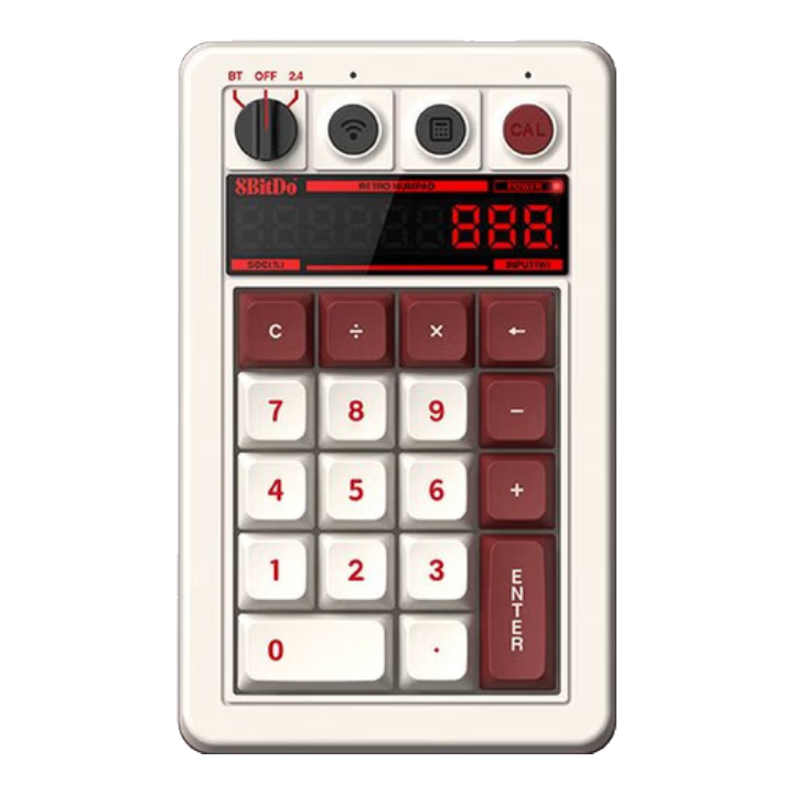 8BitDo Retro18 Digital Keyboard, Compact Mechanical Keyboard, Retro Classic Wireless Office Three-Mode Bluetooth Wired PC Computer
