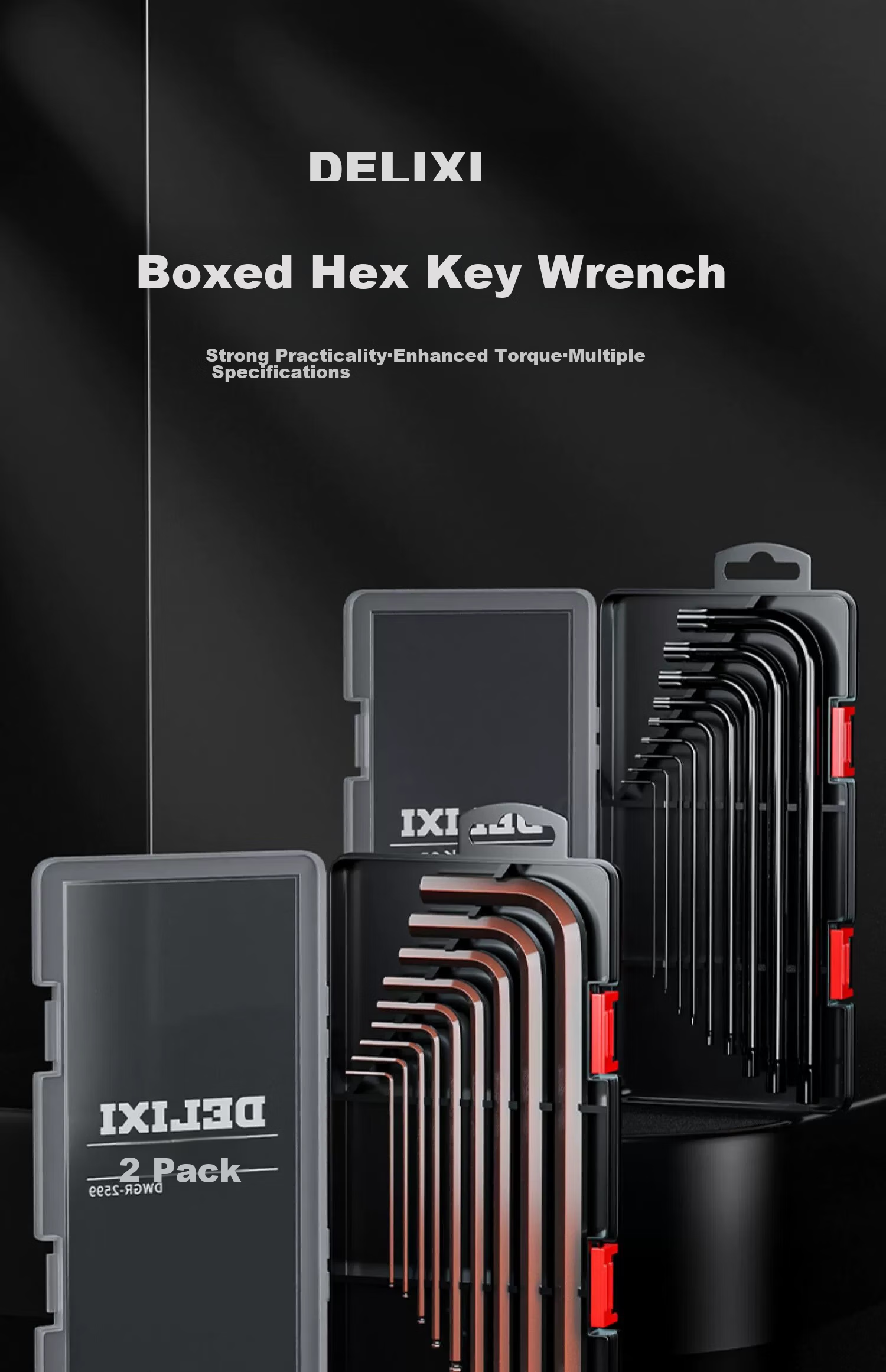DELIXI Hex Key Set, Universal Hex Screwdriver, Internal Hexagon Extended Automatic Tool, Hexagonal 2