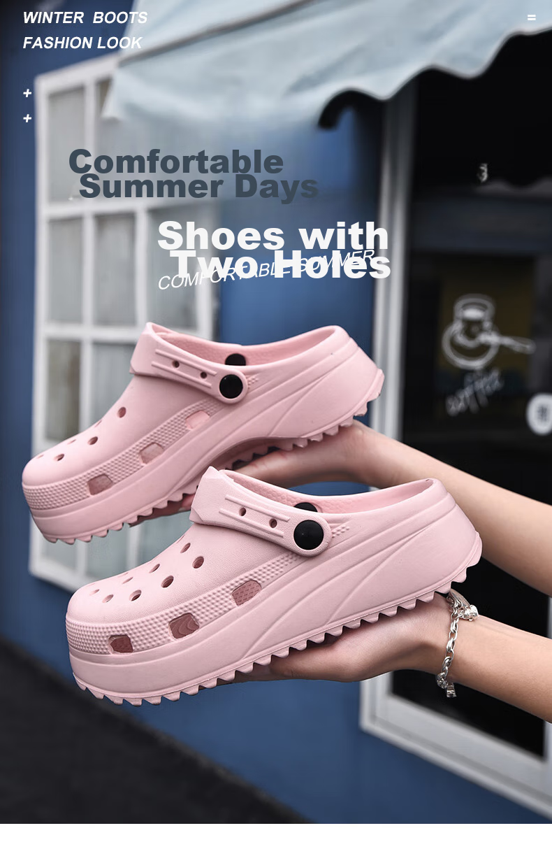 CARTELO Women's Perforated Sandals, Summer Casual Beach Shoes, Soft-Soled Slippers for Women, 0808 Pink, Size 35-36 2