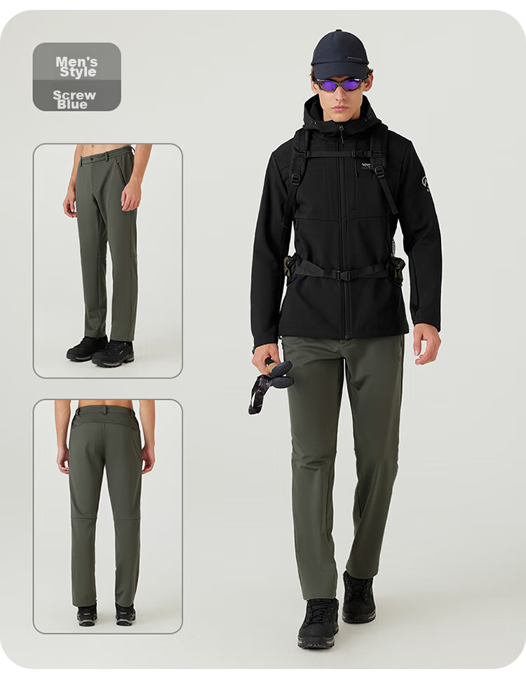 NORTHLAND [Baihulin] Men's Outdoor Windproof And Water-Resistant Fleece-Lined Snow Pants, Hiking And Mountaineering Trousers 20