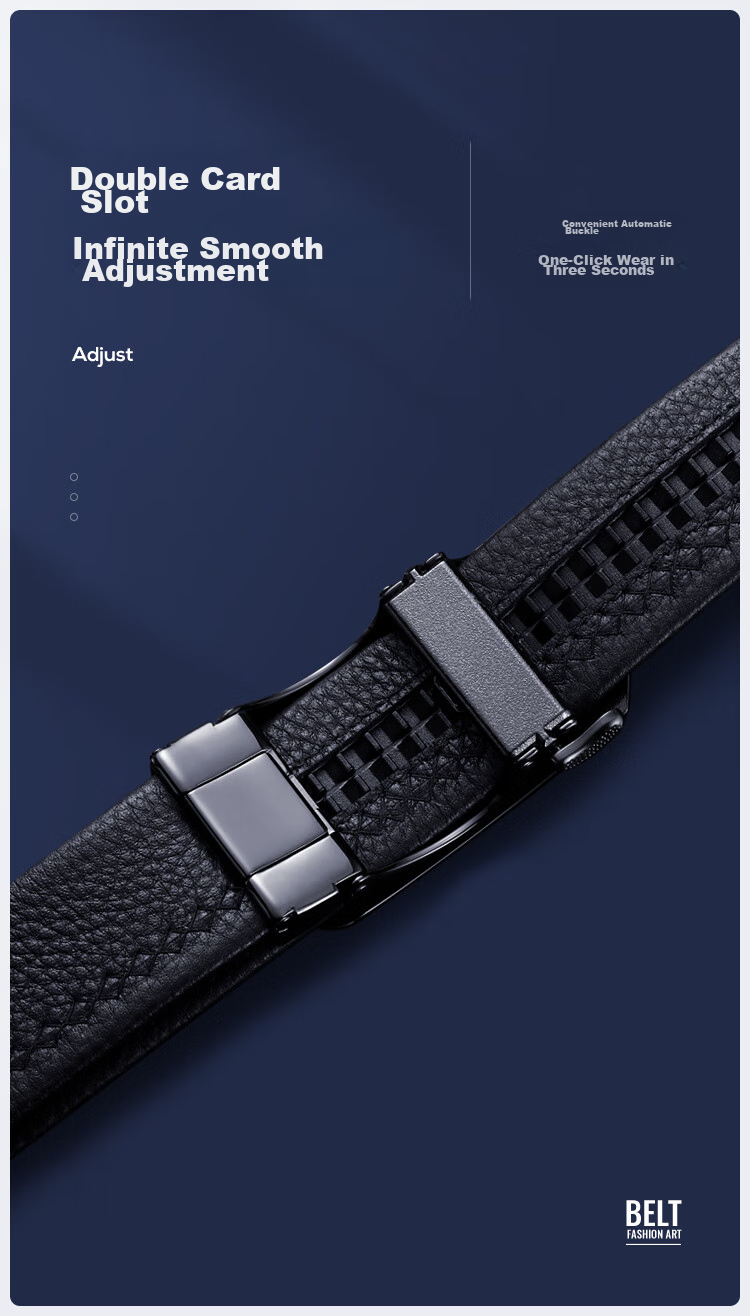 HLA Men's Automatic Buckle Belt, Top-Grain Leather, Extended Length, Birthday Gift for Boyfriend, Fashionable New Style, Trendy Present for Father 9