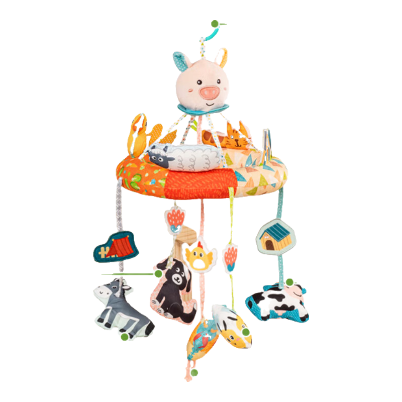 Jollybaby Newborn Baby Crib Mobile, Hanging Rotatable Musical Pendant, 0-1 Year Old Baby Toy, Farm Playground