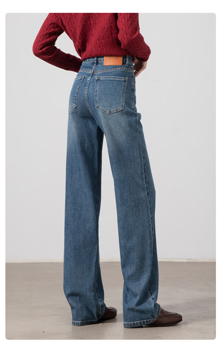 Dme [Wang Zha Ha Tui Xing] Spring And Autumn Bestselling Slim Straight-Leg Jeans for Women, High-Waisted Elastic Casual Long Pants for Fall 18