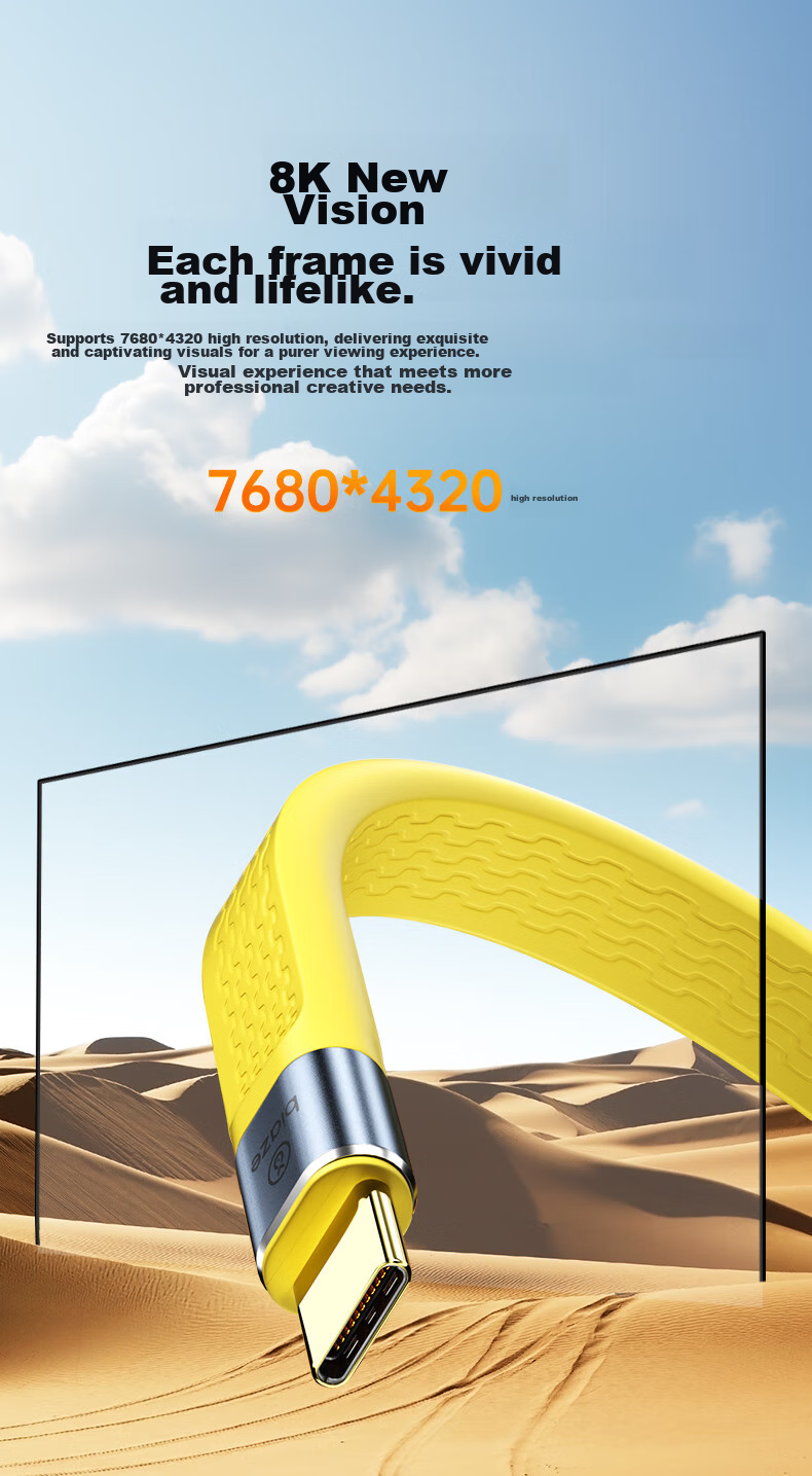 BIAZE USB4.0 Data Cable, Dual Type-C Thunderbolt 4 Full-Function Max Power Bank Short Cord, PD240W Fast Charging, Suitable for Apple And Huawei Phones, Laptops Charging Cable 8